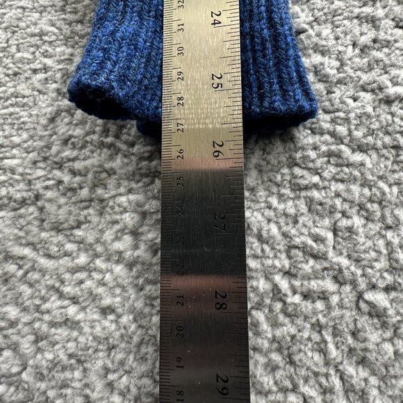 Vintage LL Bean Sweater Mens Large Blue Wool Nylon Shawl Collar Pullover USA 80s - Picture 10 of 11